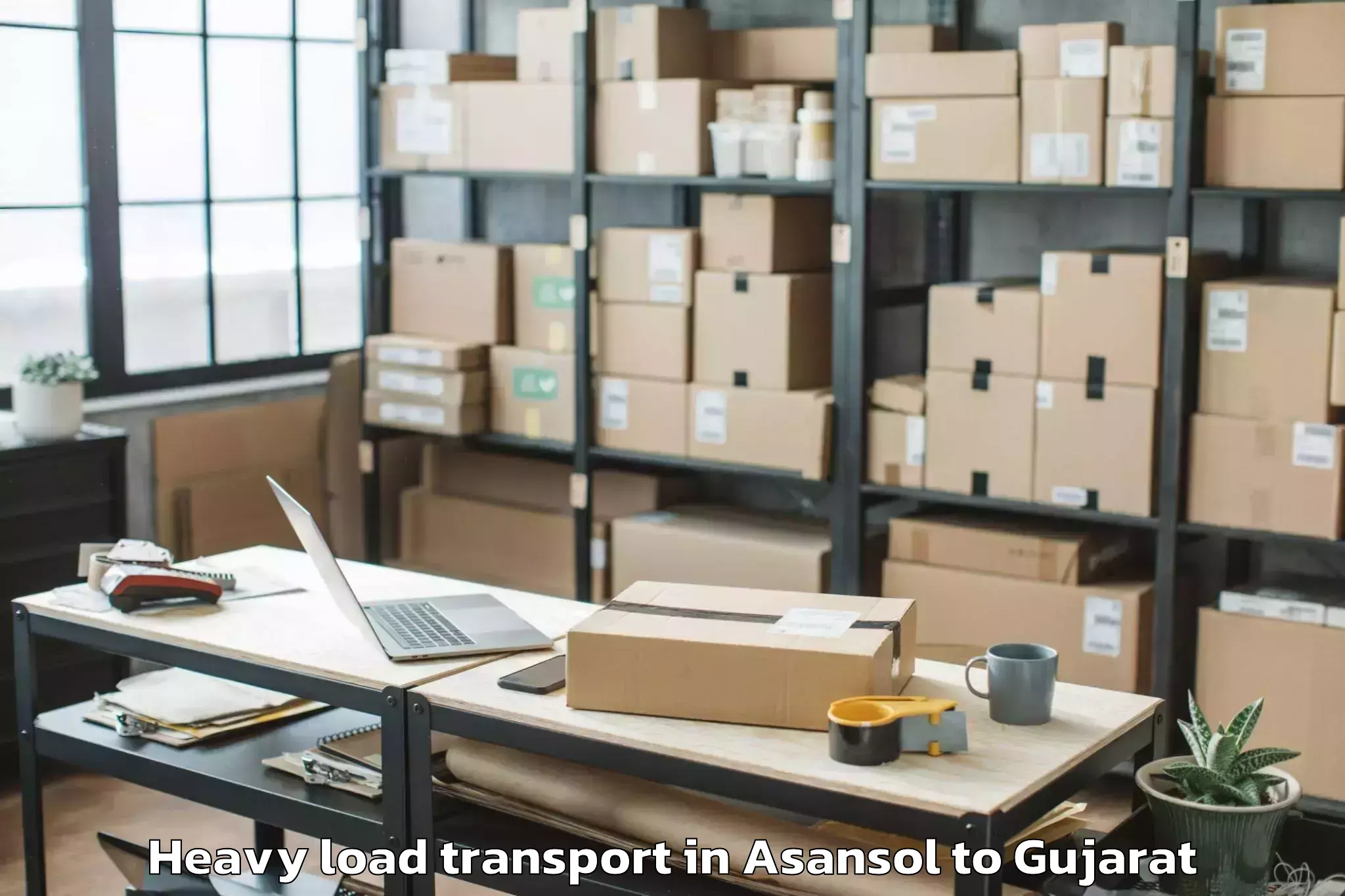 Book Asansol to Bhanvad Heavy Load Transport Online